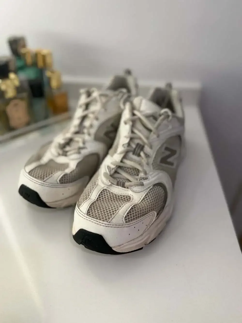 New Balance 530 White Silver Metallic Running Shoes Size 10 US Men